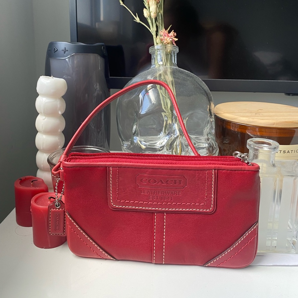 Vintage red coach wristlet
